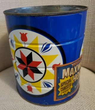 Vintage 3 Lb Coffee Tin Can Maxwell House Advertising Scandinavian Tulips Mcm