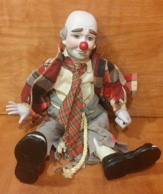 Vintage Porcelain Hobo Clown Doll