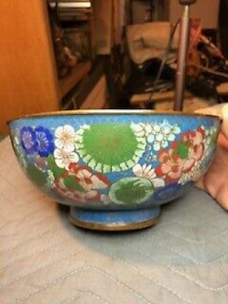 Large Antique Chinese & Or Other Asian Cloisonne Enamel Bowl