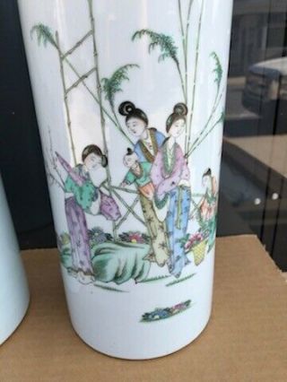 2 MAYBE A PAIR ANTIQUE & OR VINTAGE PAINTED CHINESE PORCELAIN VASE CALLIGRAPHY 2