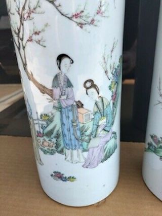 2 MAYBE A PAIR ANTIQUE & OR VINTAGE PAINTED CHINESE PORCELAIN VASE CALLIGRAPHY 3