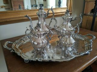 Vintage Reed & Barton Winthrop 1795 Silver Plate 5 Piece Tea Service -