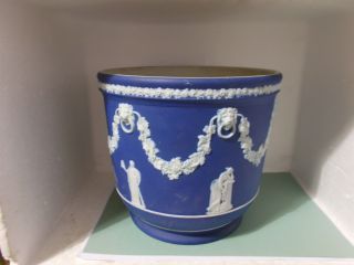 Large Antique Wedgwood Blue Jasper Ware Jardiniere - The Muses (pre 1860) 2
