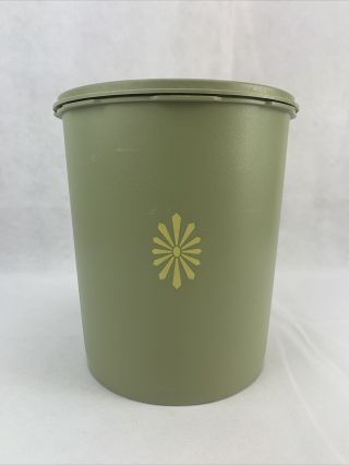 Vintage Olive Avocado Green Tupperware Canister 805 - 5