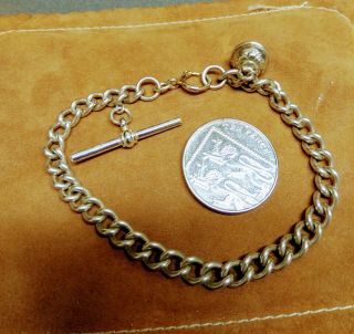 Sterling Silver Vintage Hallmarked Bracelet With T Bar And Bell