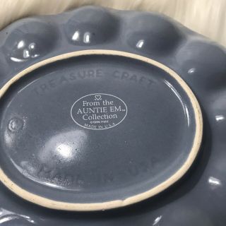 Vintage Treasure Craft USA Pottery Egg Plate Display Platter Auntie Em 1986 3