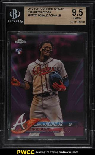 2018 Topps Chrome Update Pink Refractor Ronald Acuna Jr.  Rookie Rc Bgs 9.  5
