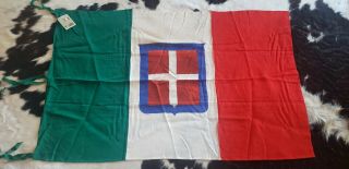 Kingdom Of Italy Flag Ww1 Ww2 Italian With Old Tag Antique