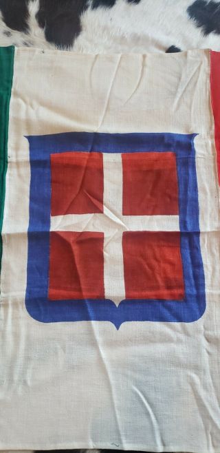 Kingdom of Italy flag WW1 WW2 Italian with old tag antique 2