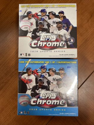 (2) 2020 Topps Chrome Update Blaster Mega Boxes Mlb Baseball 28 Cards