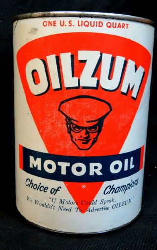Vintage Early Oilzum Motor Oil Quart Can