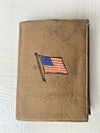 Vintage 1942 Wwii Ww2 Military Soldier American Flag Testament Pocket Bible