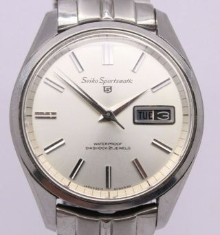 Vintage 1966 Seiko Sportsmatic Dolphin Mens 37mm Steel Automatic Watch 6619 - 8060