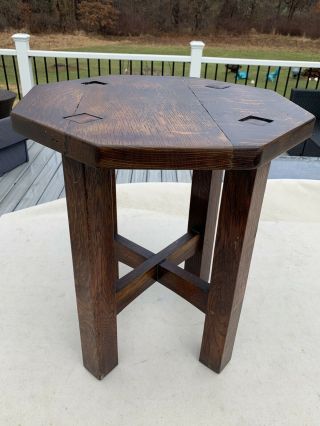 Antique Arts & Crafts Mission Oak Table Stand