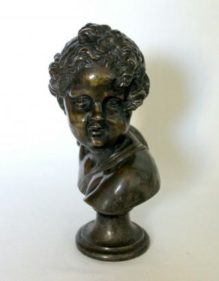 19th.  Century Bronze Bust Of A Child