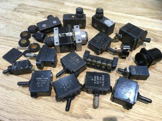 Various Vintage Raf Aircraft Switches And Parts