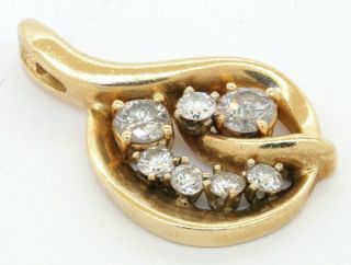 Vintage Heavy 14k Yellow Gold Elegant 1.  0ct Diamond Cluster Pendant
