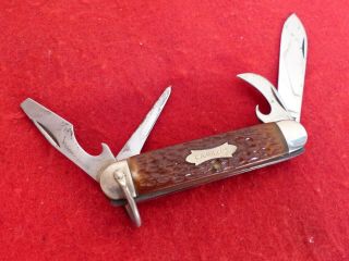 Vintage Camillus Usa Made 3 - 3/4 " Scout Camp 99 Knife