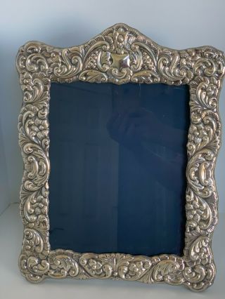 Large English Vintage Sterling Silver Repousee Picture Frame R.  Carr Ltd.