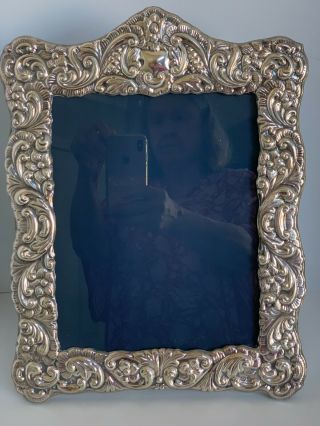 LARGE ENGLISH VINTAGE STERLING SILVER REPOUSEE PICTURE FRAME R.  CARR LTD. 2