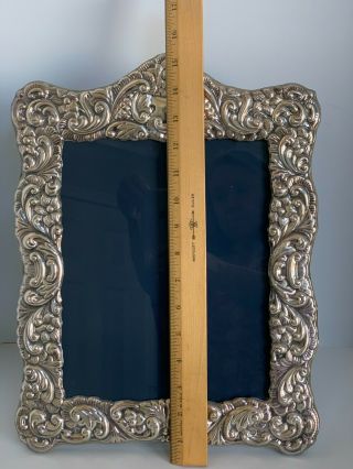 LARGE ENGLISH VINTAGE STERLING SILVER REPOUSEE PICTURE FRAME R.  CARR LTD. 3