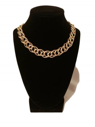 Vintage Silver And Gold Tone Choker Style Necklace - Length: 16 Inches