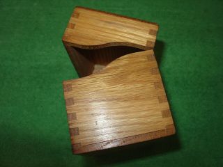 Vintage Oak Index Card Box Or Recipe File Box Wood Dove Tail Box Wooden Box