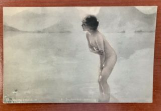 Vintage Postcard Of Painting " A September Morn " By Paul Chabas 1920s