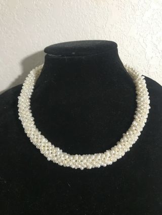 Vintage Sterling Silver Freshwater Pearl Necklace Marked 925 Hundreds Of Pearls 3