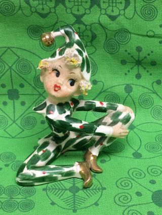 Vintage Lefton Porcelain Ceramic Pixie Elf Figurine