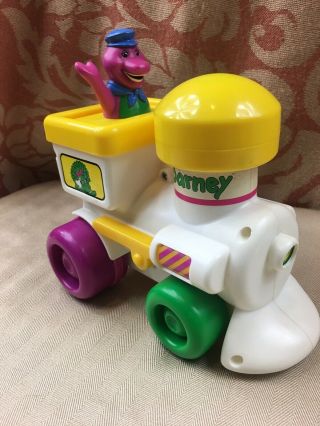 Barney The Purple Dinosaur Push And Go Train Vintage 1994 Pre - Owned