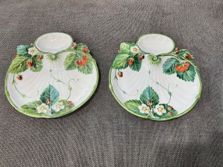 Antique 19th Century English Minton Porcelain Strawberry Pattern Plates