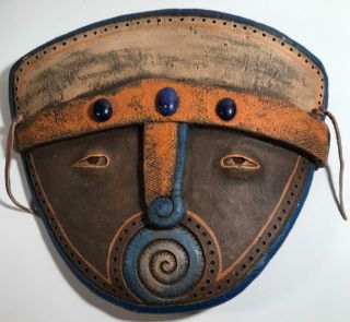Vintage Signed Tribal Mask - 11 X 12 " - Signed Macias
