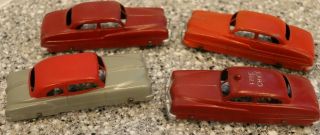 4 Vintage Die Cast Tootsietoy Cars Fire Chief 4 " Cars