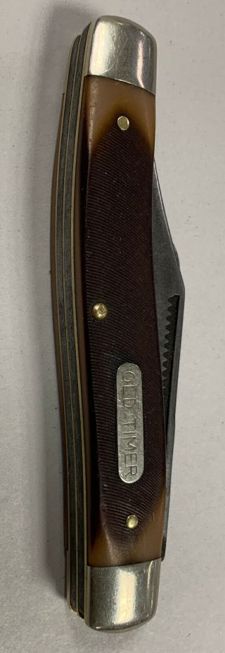 Vintage Schrade Walden Old Timer 3 Blade Folding Pocket Knife 80t Usa Pre - 1973