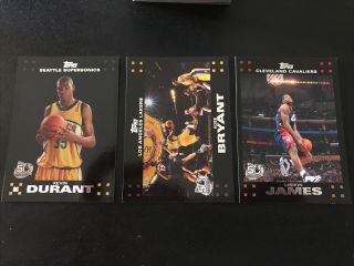 2007 - 08 Topps Basketball Complete Set (136) W Kevin Durant Rc,  Lebron James More