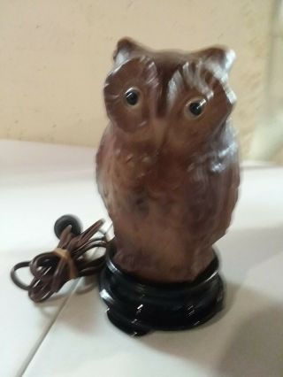 Antique Vintage Tiffin Glass Owl Lamp Animal Light 1920 