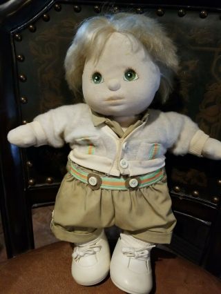 Rare Htf Vintage 1985 My Child Boy Doll Blond Hair Green Eyes Mattel