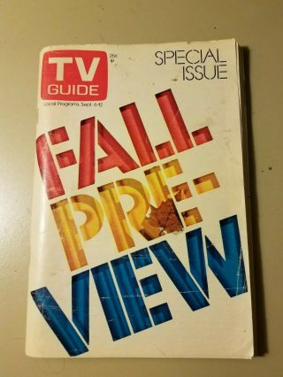 Vintage Tv Guide 1975 Fall Preview Howard Cosell Shatner Wagner Peppard Hutton