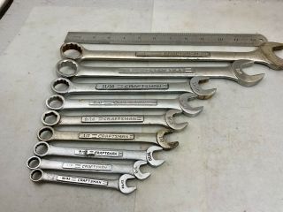 Vintage Craftsman 9 Pc V Series Combination Wrench Set Sae,  Usa,