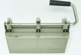 Vtg Boston 3 - Hole Heavy Duty Metal Hole Punch With Adjustable Hole Positions