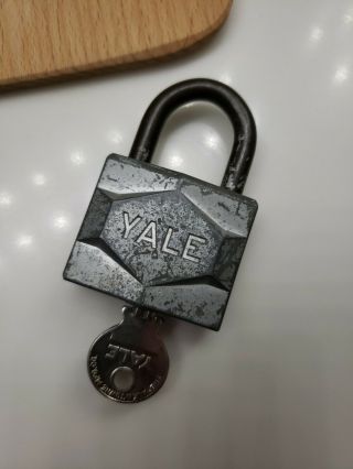 Antique Vintage Yale Lock With Key Padlock
