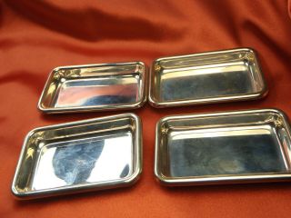 Antique Designer Sterling Silver Trays Or Butter Dishes By Poole Set Of 4