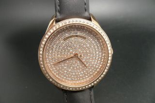 Old Stock Michael Kors Nini Mk2649 Rose Gold Leather Strap Quartz Watch