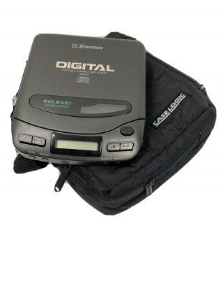 Vintage Emerson Portable Cd Compact Disc Player With Bass Boost Model Ad2527