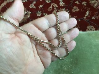 Antique Victorian 9ct Gold Fancy Link Necklace Barrel Clasped 8.  3g Heavy