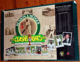 Vintage 1990/91 Benson & Hedges Clashes For The Ashes Poster