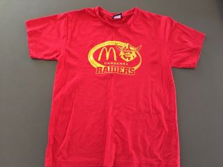 Kids Vintage Canberra Raiders T Shirt Red Size 12 Mcdonald’s Nrl Childs