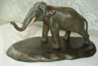 Japanese Meiji Period Finely Cast Bronze Elephant Artist Signed