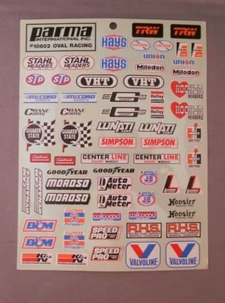 Vintage Parma 10602 Oval Racing Decal Sticker Sheet Nos Complete